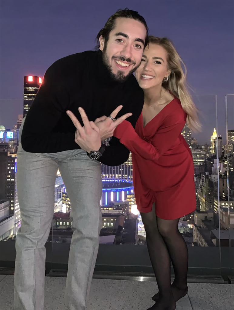 Mika Zibanejad and his wife, Irma, in a story posted to Instagram.